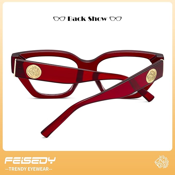 FEISEDY Women Cat Eye Blue Light Blocking Glasses Trendy Cateye Design for Daily Wear B0350