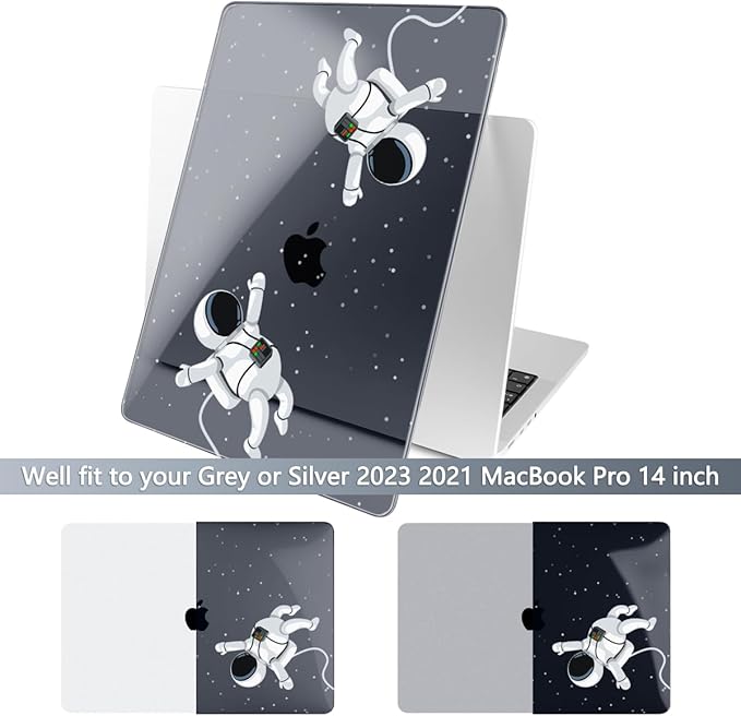 Batianda for MacBook Pro 14 Inch Case 2026-2021 Release M5 M4 M3 M2 M1 Pro/Max, 1.2mm Slim Graphic Hard Shell Cover with Keyboard Cover, Screen Protector 4-in-1 Bundle, Cosmonaut