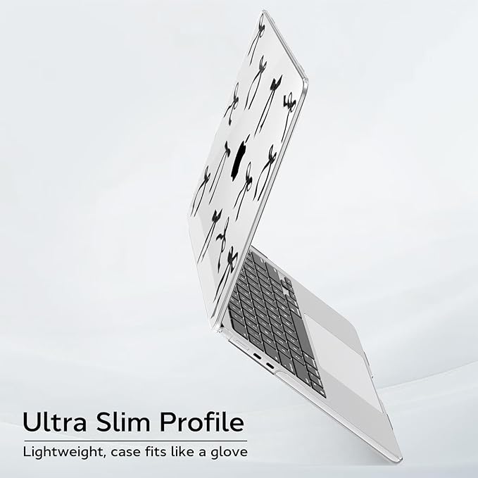 B BELK Compatible with MacBook Air 13 inch Case M5 2026 2025 2024-2022 M4 M3 M2 A3449 A3240 A3113 A2681, Plastic Hard Shell+Keyboard Cover+Screen Protector for MacBook Air 13.6 inch Case, Black Bow