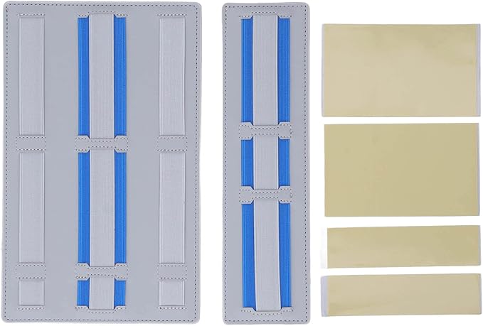 Portable Electronic Organizer Foldable Adhesive Tech Storage for Laptop Notebook Cable Wireless Plywood PU Leather 26x16cm 26x7cm (Gray)