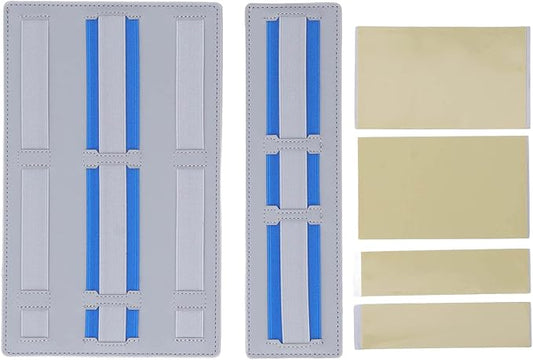 Portable Electronic Organizer Foldable Adhesive Tech Storage for Laptop Notebook Cable Wireless Plywood PU Leather 26x16cm 26x7cm (Gray)