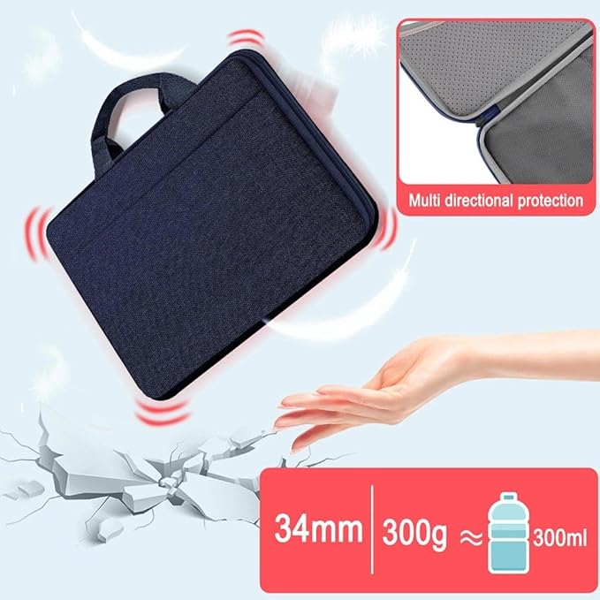 Hseok Laptop Case 13.3-14 inch Sleeve, TSA Computer Handbag Water-Resistant and Shockproof Bag Compatible with MacBook Pro/Neo 14", Mac Air/Pro 13.3" and 13"-14" Notebooks Chromebooks,Blue
