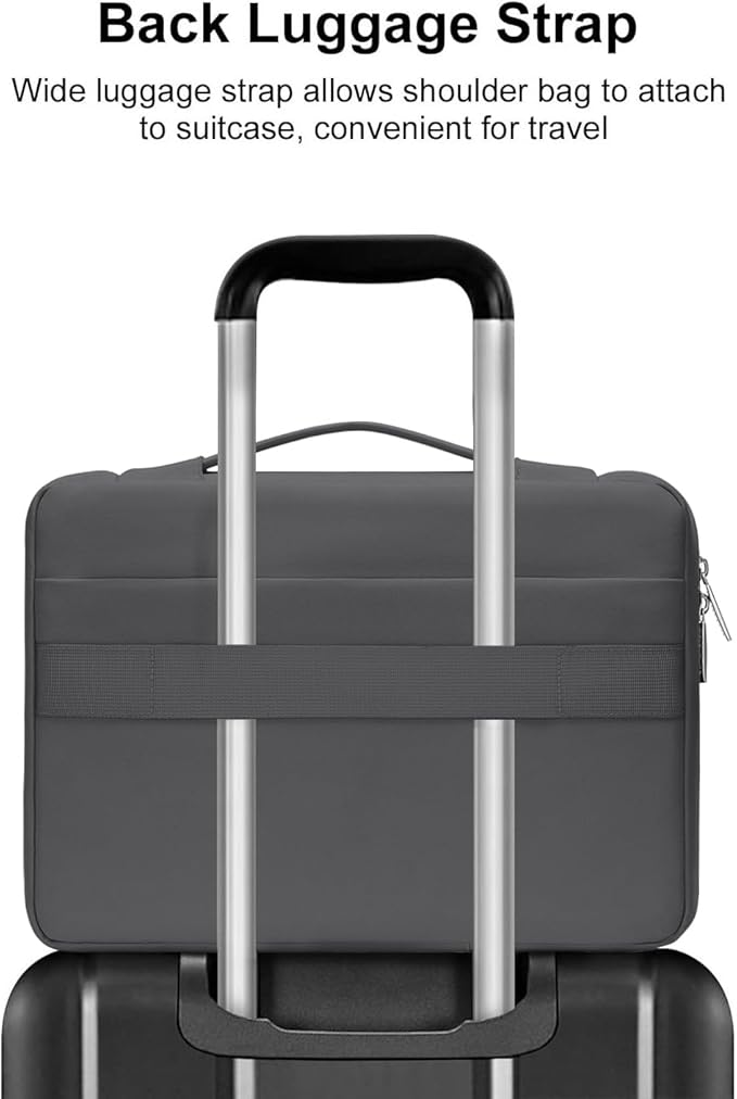 MOSISO 360 Protective Laptop Case 13.3 inch, 13-13.3 inch Laptop Sleeve Compatible with MacBook Air/Pro 13 / Pro 14, HP Dell ASUS Lenovo, Side Open Bag with 2 Raised&1 Flapover Pockets, Dawn Gray
