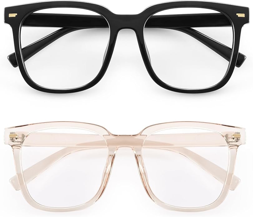 PANNER Oversized Square Blue Light Blocking Glasses for Women Men Anti Glare Reduce Eyestrain Computer Glasses