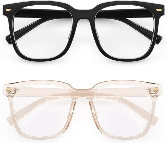 PANNER Oversized Square Blue Light Blocking Glasses for Women Men Anti Glare Reduce Eyestrain Computer Glasses