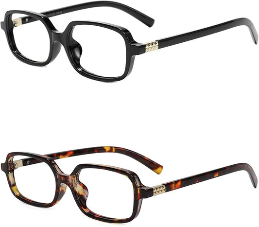 Slocyclub Square Blue Light Blocking Glasses for Women Men Vintage Rectangular Frame Eyeglasses Retro Small Square Glasses