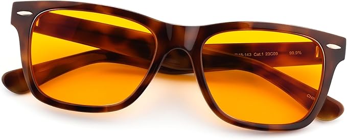 ViewJoy Sleep Glasses 99.9% Blue Light Glasses Dual AR Coatings Amber Orange Lens for Computer Gaming Reduce Eyestrain