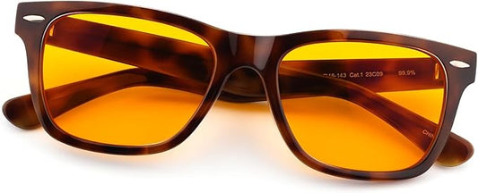 ViewJoy Sleep Glasses 99.9% Blue Light Glasses Dual AR Coatings Amber Orange Lens for Computer Gaming Reduce Eyestrain