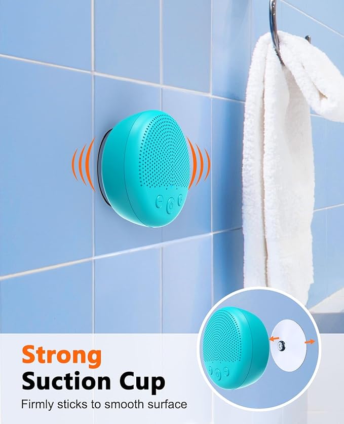 LENRUE Shower Speaker, Bluetooth Waterproof Speaker Wireless, Portable Speakers with Clear Loud Sound, Suction Cup, Lanyard, Ideas Gifts