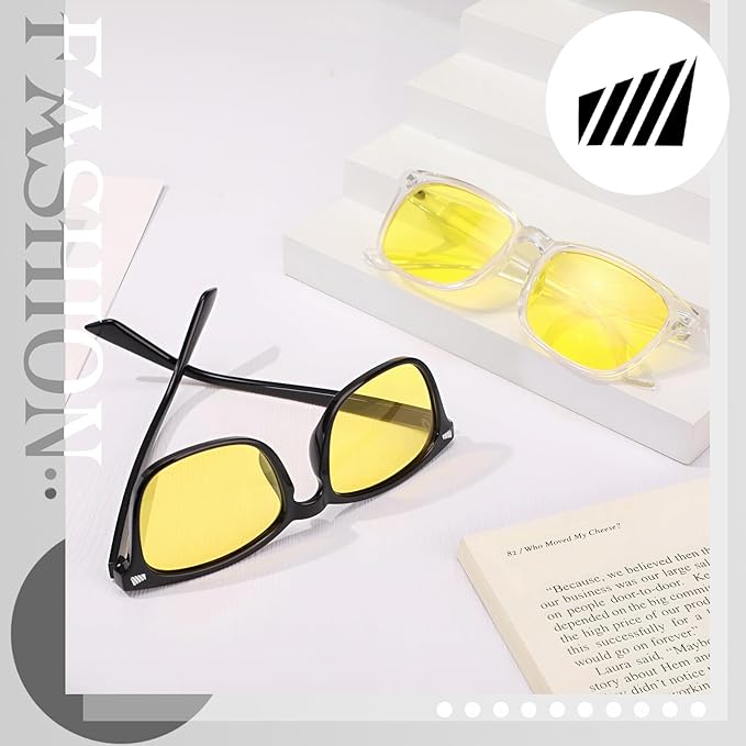 Polarized Sunglasses for Women Men, Night Driving Glasses Anti Glare Yellow Lens UV 400 for Day Night Use