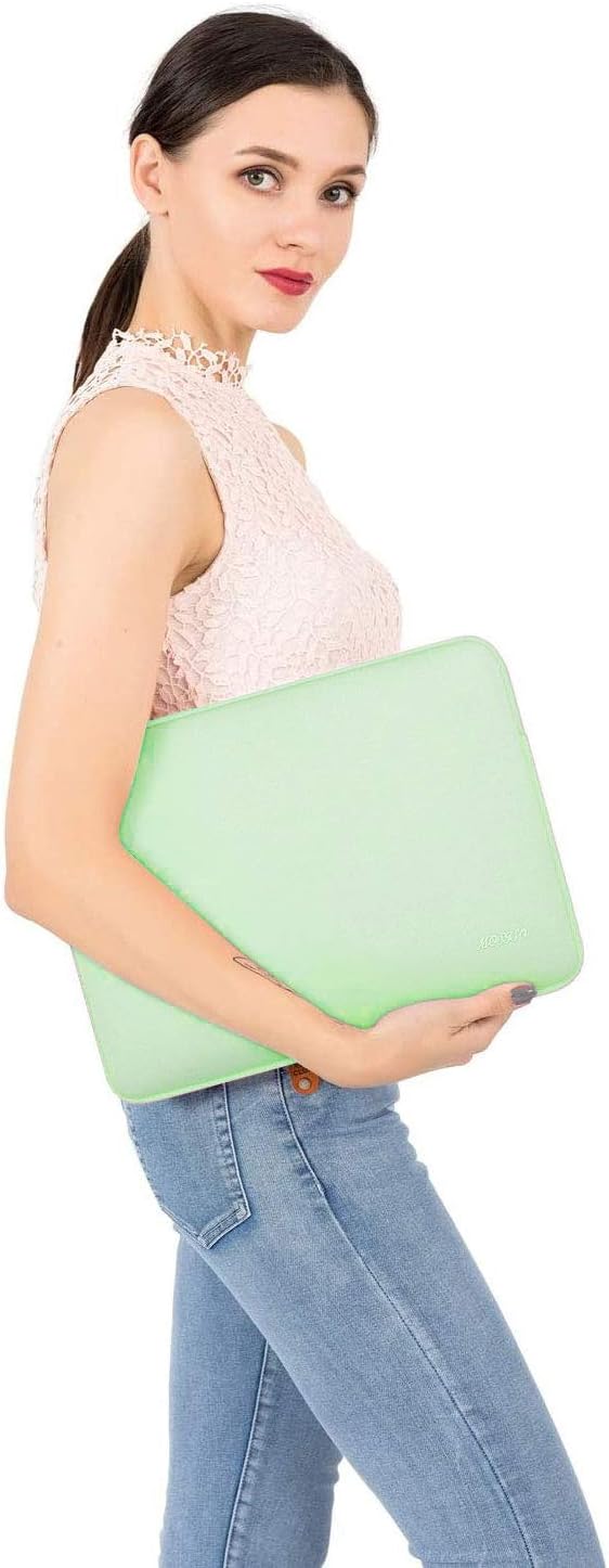 MOSISO Laptop Case 15 inch, 15 inch Laptop Sleeve Bag Compatible with MacBook Air M5 A3448 M4 A3241 M3 A3114 M2 A2941 2026-2023, Dell XPS, Neoprene Computer Sleeve Bag with Small Case, Honeydew Green