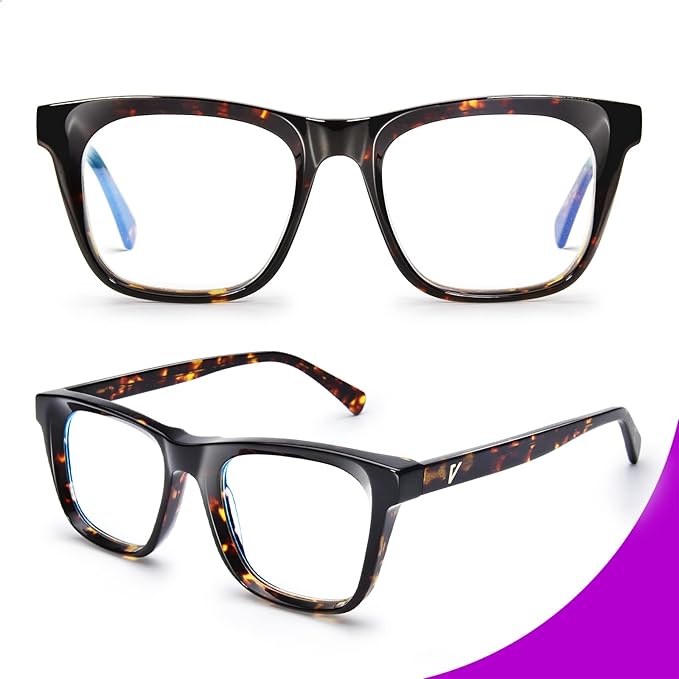 VISOONE Square Blue Light Blocking Glasses TR90 Clear Lens for Women Men BONA
