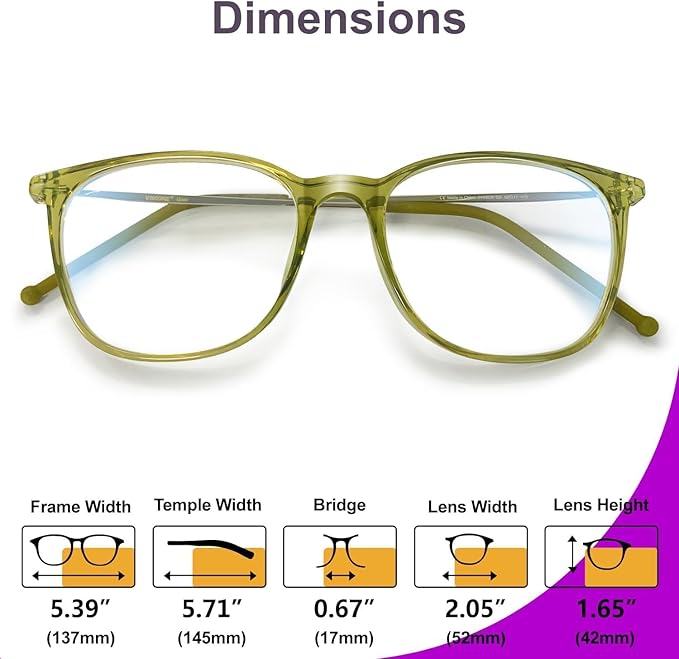 VISOONE Light Weight Slip Resistant Blue Light Blocking Computer Glasses with Anti Glare UV400 for Man Women GAEL