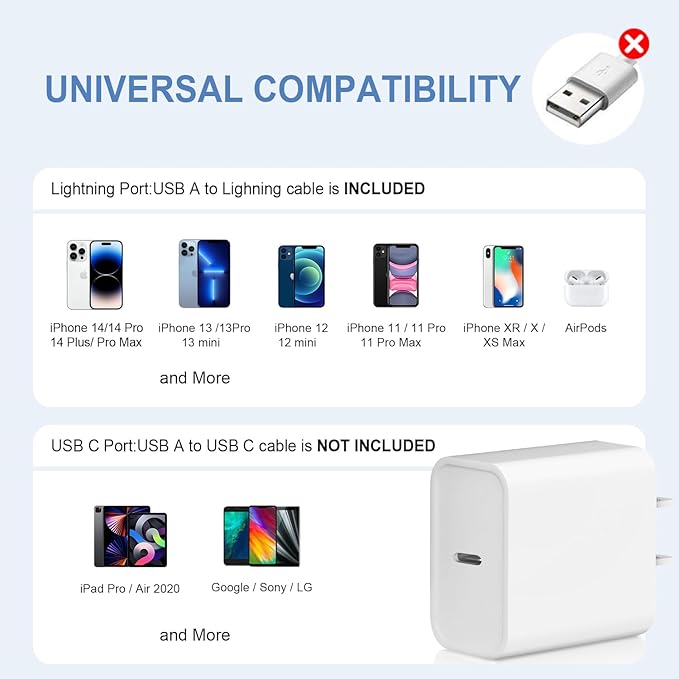 USB C Charger Block iPhone 17 Charger Block Type C Chargers 3-Pack for iPhone Air/17/17 Plus/17 Pro/17 Pro Max/16/16 Plus/16 Pro/16 Pro Max/15/15 Plus/15 Pro/15 Pro Max/14/14 Pro Max/13/