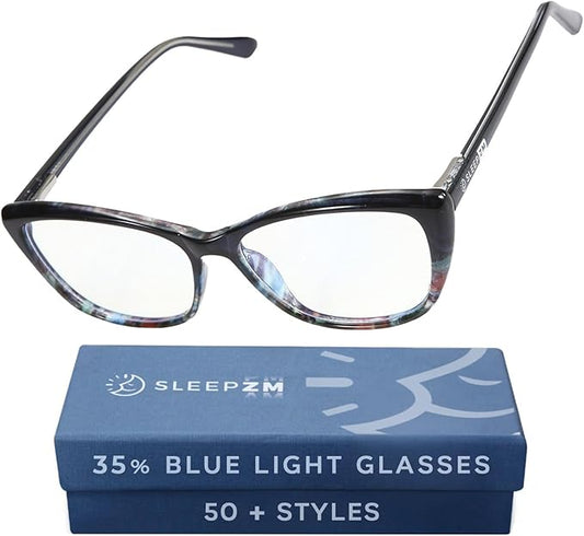 Sleep ZM Blue Light Blocking & Light Sensitivity Glasses - 8 Lens Types for Comfort, Relaxation, Sleep & Relief - 50+ Styles