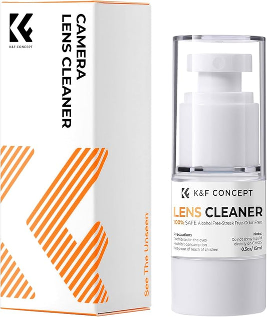 K&F CONCEPT Spray and Microfiber Lens Cleaner Care Kit, Non-Flammable Camera Lens Cleaner and Digital Sensor Cleaning Solution,for Coated Lenses, Binoculars, Scopes, Cameras, and Glasses by KFCONCEPT