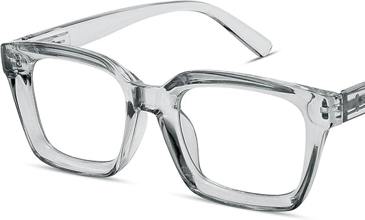 IBOANN Oversized Blue Light Glasses for Woman, Funky Fashion Glasses With Preppy Look, Reduce Screen Fatigue Computer Glasses