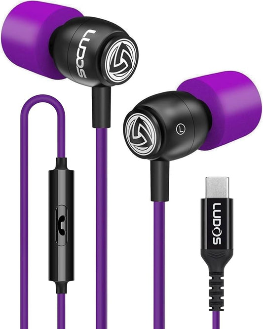 LUDOS Clamor USB C Headphones for iPhone 17 16 15 Pro Max Plus Air iPad Pro, 5 Years Warranty, USB-C Earbuds for Samsung Galaxy S26 S25 S24 S23 Ultra S22 S21 FE S20 A55 A54 A53, USB Type C Earphones