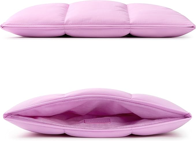 Comfyable Puffy Laptop Sleeve 15 16 Inch, Quilted Puffer Laptop Carrying Case for Women, Pillow Pouch Compatible for MacBook Air M5 & MacBook Pro M5 Pro/Max 2026, Lavender