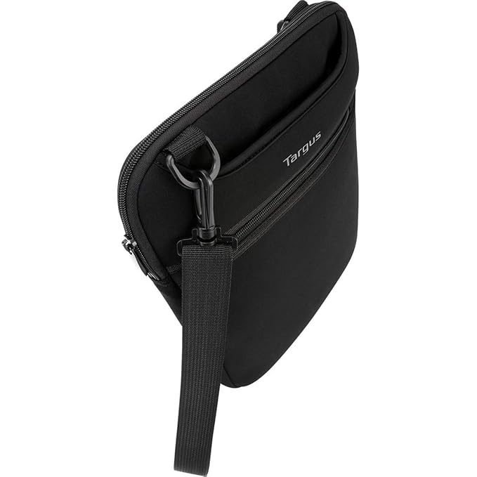 Targus Vertical Slipcase Laptop Messenger Bag, Black - Hideaway Handles with Cross Shoulder Strap and Protective Padding, Fits 14" Laptop (TSS913)