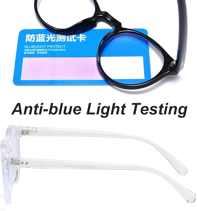 JOVAKIT Round Blue Light Glasses for Women Men Fashion Retro 90s Small Frame Computer Eyeglasses Anti Eyestrain