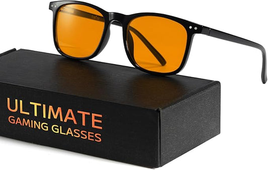TIJN Sleep Glasses Blue Light Blocking Square Eyeglasses Dual AR Coatings for Computer Gaming Screen Fatigue & UV Protection