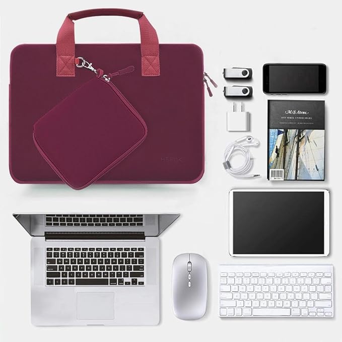 Hseok Laptop Sleeve 14 inch Case with Small Case, Compatible with MacBook Neo 14, MacBook Pro 14 M5/M4/M3/M2/M1, XPS 14 and Most 14 inch Notebooks, Neoprene Computer Handbag,R01D01