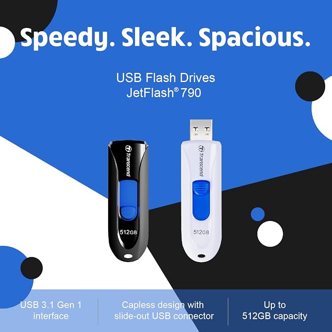 Transcend 64GB JetFlash 790 USB 3.0 Flash Drive (TS64GJF790W) - Image 3