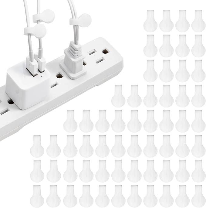 Wrap-It Storage Cable Labels, Mini, White (60 Pack) - Cord and Wire Tags for Cable Management and Organizer for Electronics, Computers and More by Wrap-ItStorage