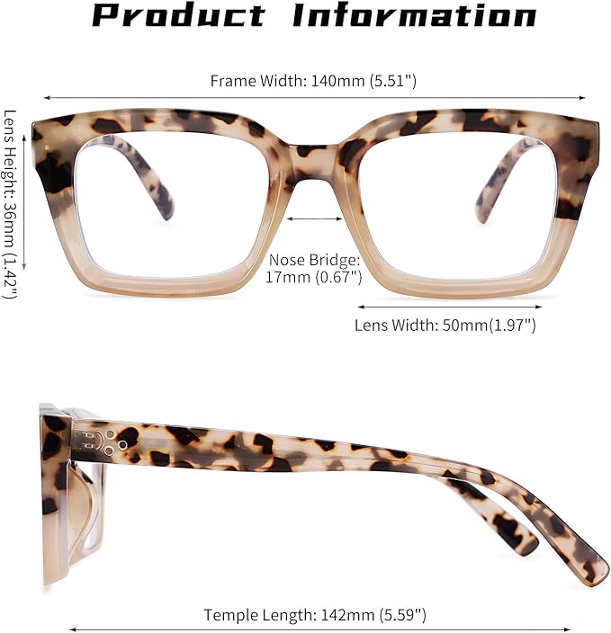 COASION Blue Light Blocking Eyeglasses Classic Thick Square Rim Frame Eyewear for Women Men