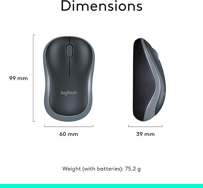 Logitech MK270 Wireless Keyboard and Mouse Combo for Windows, 2.4 GHz Wireless, Compact Mouse, 8 Multimedia and Shortcut Keys, 2-Year Battery Life, for PC, Laptop - Black