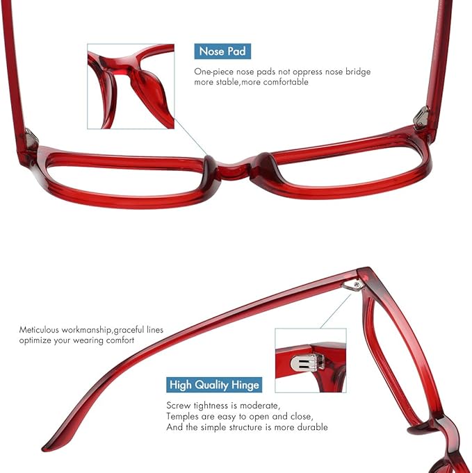 MEETSUN Blue Light Blocking Glasses Women Men, Anti Eye Strain Headache (Sleep Better),Computer Glasses UV400 Lens (Red)