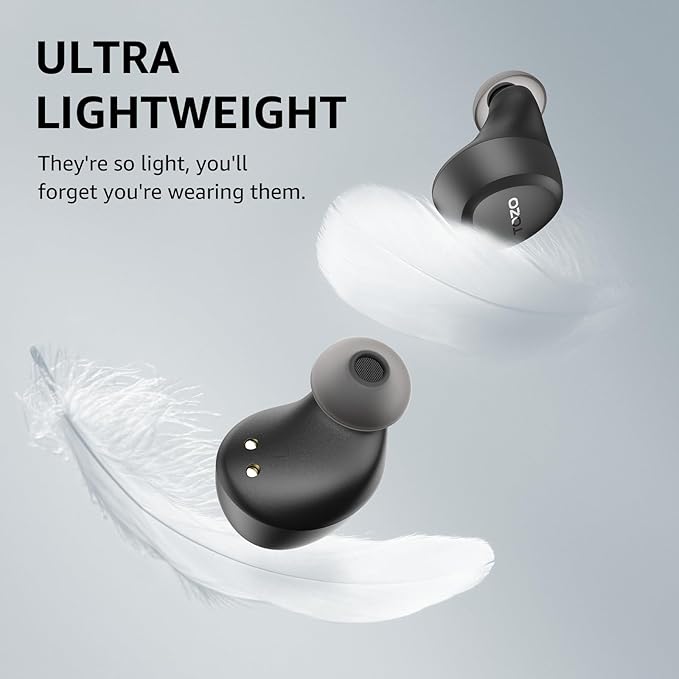 TOZO A1 Wireless Earbuds Bluetooth 5.3 Light Weight in Ear IPX5 Waterproof Headphones 2 Mic for AI Calls, Immersive Premium Sound Bass Headset with Charging Case, 32 Presets EQ Customization via App