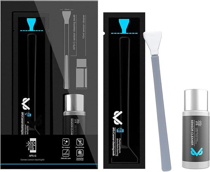 VSGO VS-S02-E APS-C Digital Camera Sensor Cleaning Kit Clean Swab × 10 with Sensor Cleaner Solution for Nikon Canon DSLR Cleaning by VSGO