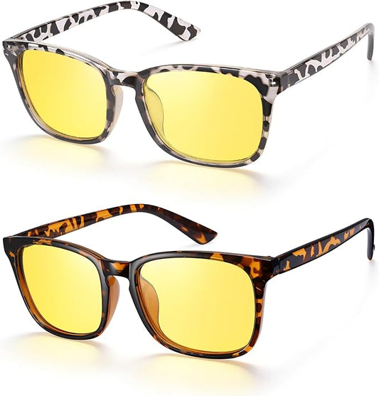 Polarized Sunglasses for Women Men, Night Driving Glasses Anti Glare Yellow Lens UV 400 for Day Night Use