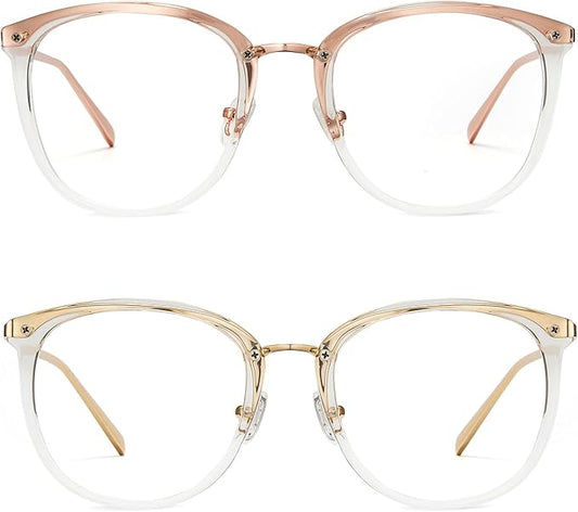Cyxus 2 Pack Blue Light Glasses for Women, Blue Light Blocking Eyeglasses for Woman Anti Eye Strain Computer Glasses