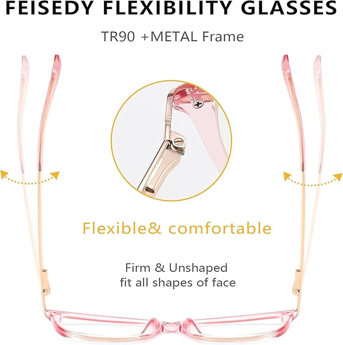 FEISEDY Blue Light Blocking Glasses Computer Glasses Women Men Cateye TR90 Frame B2772
