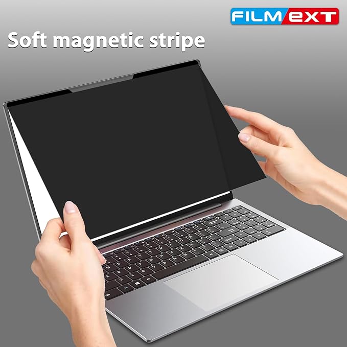 FILMEXT Magnetic Laptop privacy screen 15.6 inch for 16:9 Widedisplay, Removable Laptop Privacy Screen Shield Anti Glare Blue Light Filter for HP/Dell/Acer/Lenovo/Asus