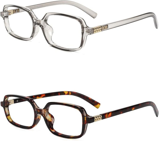 Slocyclub Square Blue Light Blocking Glasses for Women Men Vintage Rectangular Frame Eyeglasses Retro Small Square Glasses
