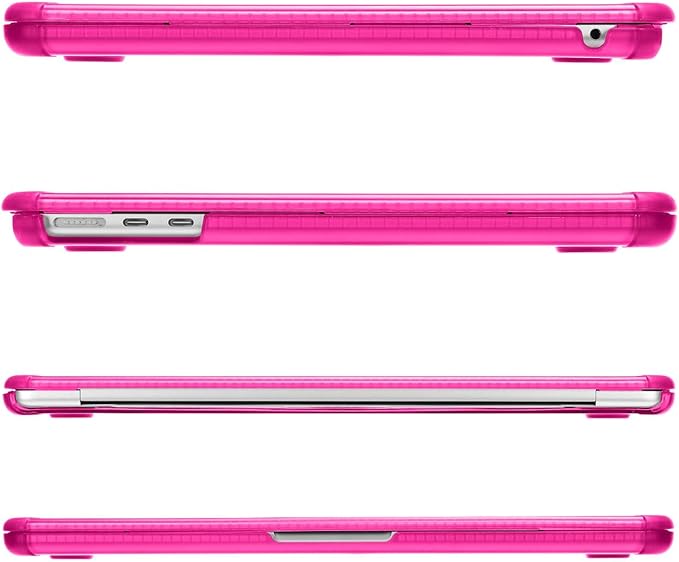 MOSISO Compatible with MacBook Air 13 inch Case M5 2026 M4 2025 M3 M2 2024-2022 A3449 A3240 A3113 A2681,3 in 1 Kit Crack-Resistant Heavy Duty Protective Plastic Hard Case with TPU Bumper, Bright Rose