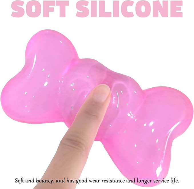 Gel Wrist Rest for Keyboard and Mouse Transparent Pink Bow Elbow Pad Cushion Ergonomic Cute Clear Cool Heart Mouse Wrist Pad Silicone Non-Slip Support for Computer Gaming Home Office Women Hand Pillow