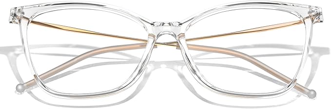 VISOONE Oversized Cat Eye Blue Light Blocking Glasses for Women Large Cute Lightweight Eyeglasses Metal Frame Calina