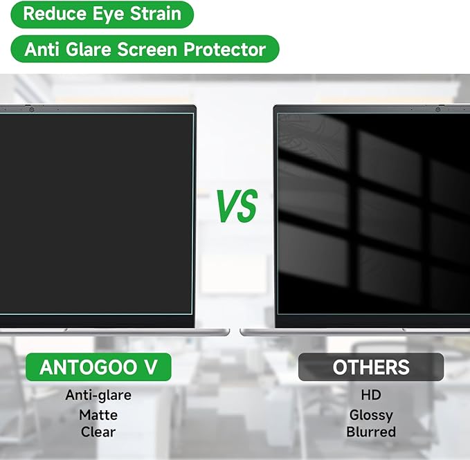 2 Pcs 17.3 Inch Anti Blue Light Screen Protector, Reduce Eye Strain Matte Anti Glare Computer Screen Cover, Blue Light Blocking Screen Protector for HP/Lenovo/Dell/ASUS/Acer/Samsung 17.3’’ with 16:9