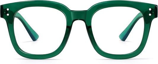 Madison Avenue Blue Light Blocking Glasses Oversized Fashion Blue Light Glasses for Women Anti Eyestrain & UV Protection Computer Eyeglasses (Green)