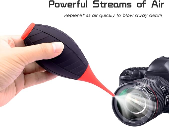 2 Pack Silicone Air Blower Blaster Pump Dust Cleaner with Cleaning Brush Cloth, Camera Cleaning Kit Camera Lens Blower, for Sensor LCD Screen Microscopes Musical Instruments Keyboards Laptop - Image 2