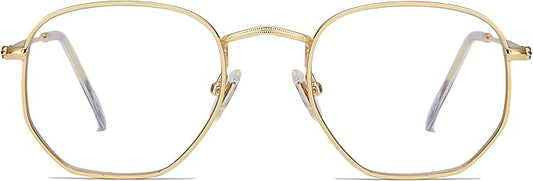 SOJOS Small Blue Light Blocking Glasses Hexagonal Eyeglasses Frame Anti Blue Ray Glasses One and Only SJ5036