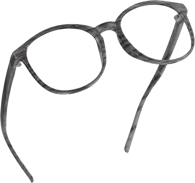 LifeArt Round Blue Light Blocking Glasses, Computer Glasses, Gaming Glasses, TV Glasses for Women Men (Wood, 1.00 Magnification)