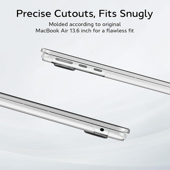 B BELK Compatible with MacBook Air 13 inch Case M5 2026 2025-2022 M4 M3 M2 A3449 A3240 A3113 A2681, [100% Official Color] [Slim Armor] Plastic Hard Shell for MacBook Air 13.6 inch Case, Matte Clear