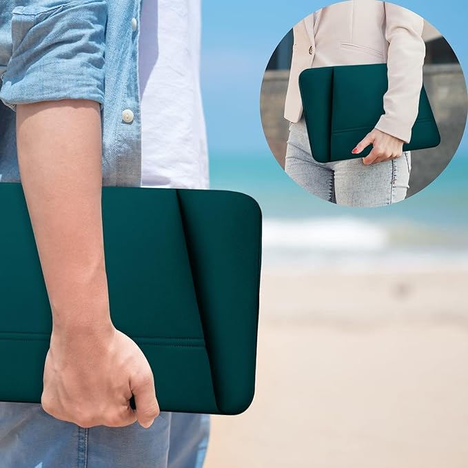 Laptop Case 15.6 inch, Sturdy Portable Monitor Computer Laptop Case, Carrying Sleeve Bag 15.6'' with Pockets for MacBook PC Mac HP Lenovo Dell Asus Xbox Switch, Cyan