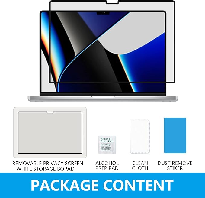 FILMEXT Macbook Pro 16 inch Privacy Screen Protector (M5 M4 M3 M2 Max/Pro M1, A3186 A3403 A2485 A2991 A2780),Bubble Free Privacy Screen for Macbook pro 16.2 2026-2021 Eye Care/Anti-Glare Filter